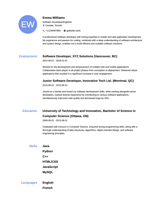 AI Resume Template for Software Engineers - ATS Optimized